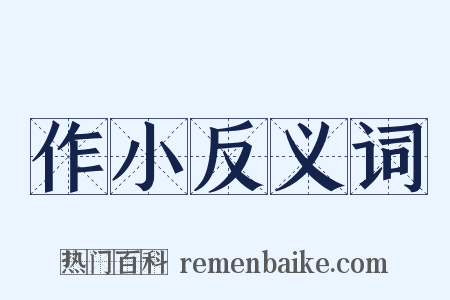 作小反义词是什么意思的图片